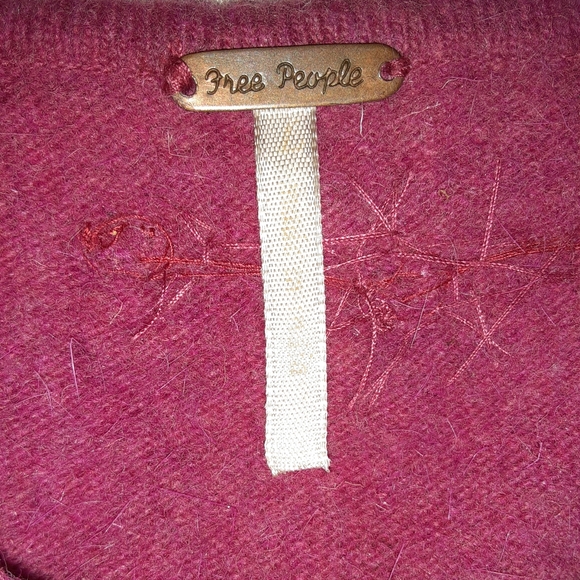 Free people pink angora cardigan size large - Picture 4 of 5